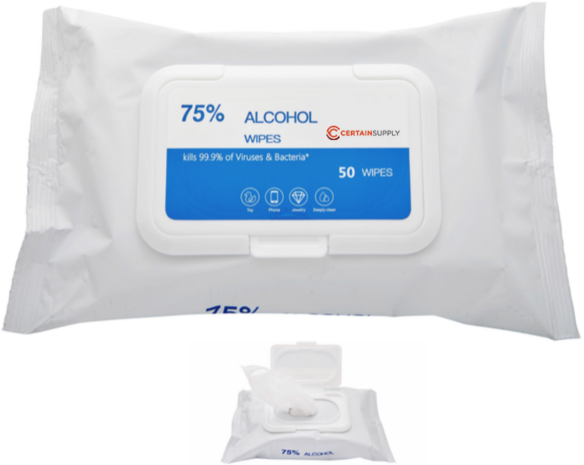 Alcohol Wipes 75% Pouch (case of 32)